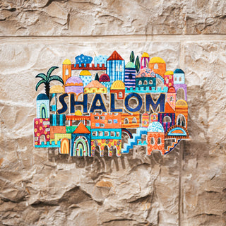 SHALOM Jerusalem Cityscape Art Piece