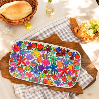 Floral Painted Serving Tray - Large