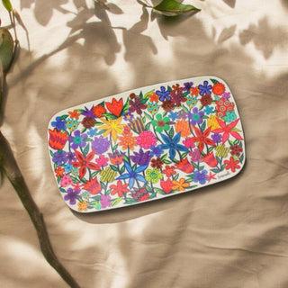 Floral Painted Serving Tray