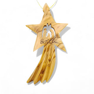 Shooting Star Nativity Olivewood Ornament